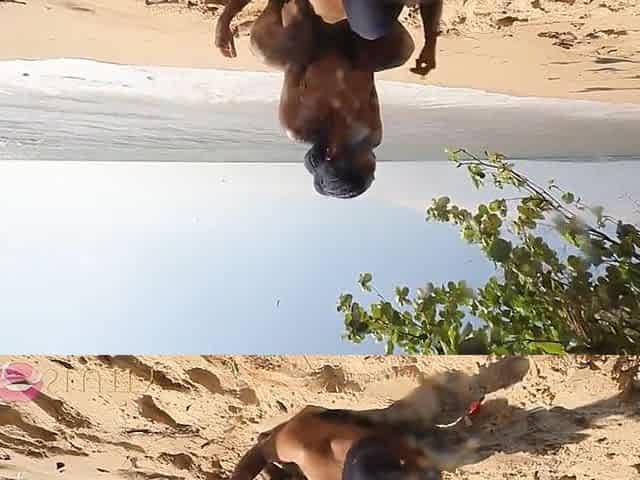 Black thot asked for weenie whilst twerking and doing undressed exercises on the beach - Part three