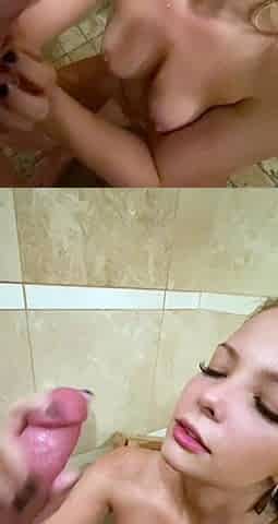 Sexy amateur blonde blowjob amp cumshot HD