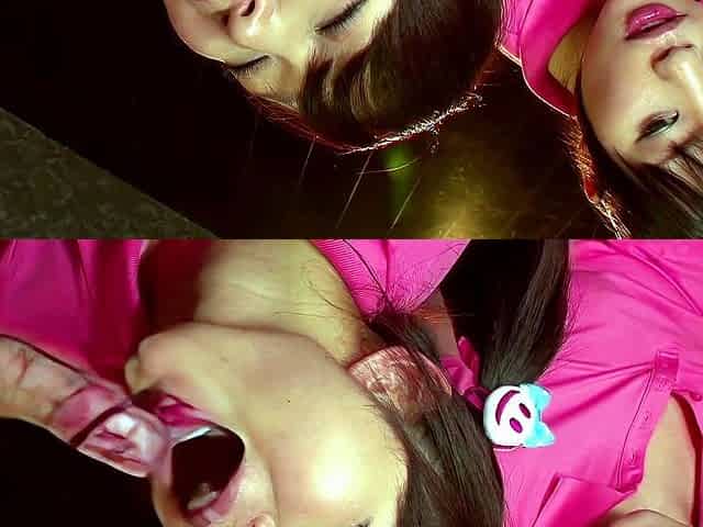 Lovely Asian double blowjob and sex