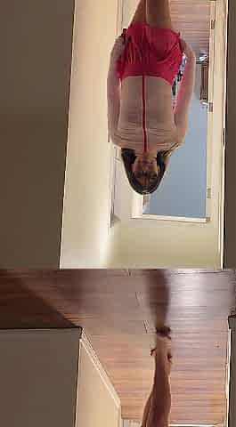 Pink tennis skort and top petting time