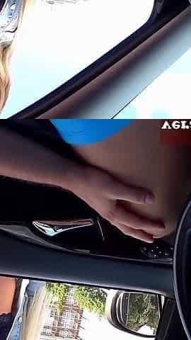 German Blonde Slut Does Blowjob with Strange Man