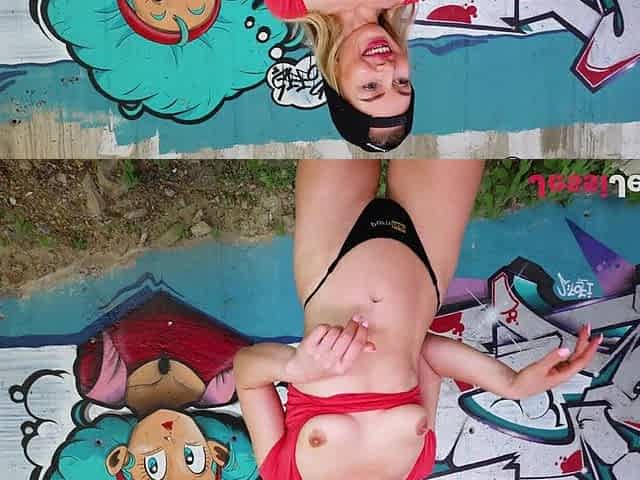 Graffiti Chick Bares Juicy Ass and Ready to Anal Ride on Big Dick Jessijek