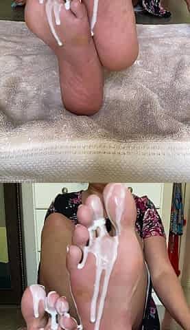 Drippy White Lotion Crossed Soles Tease