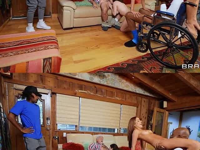 Slutty teens group sex with old farts