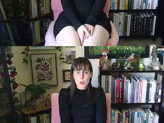 Brunette solo darling masturbating at home
