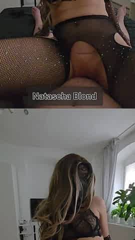 Natascha Blonde Footjob and Rides Cock