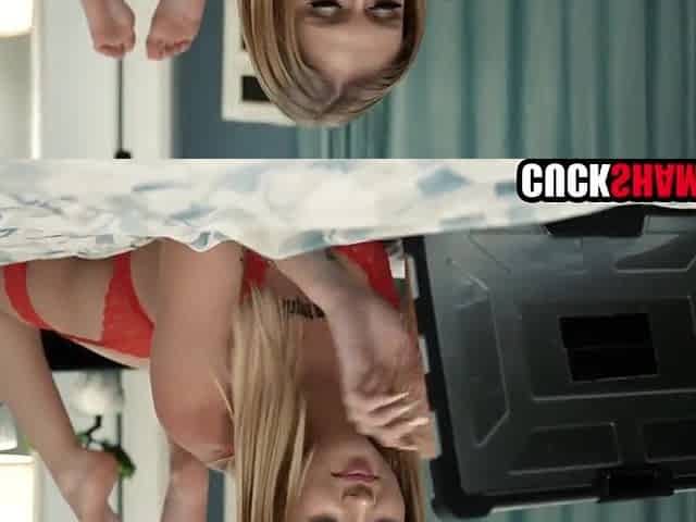Concupiscent golden-haired makes interracial porn tape for cuck spouse
