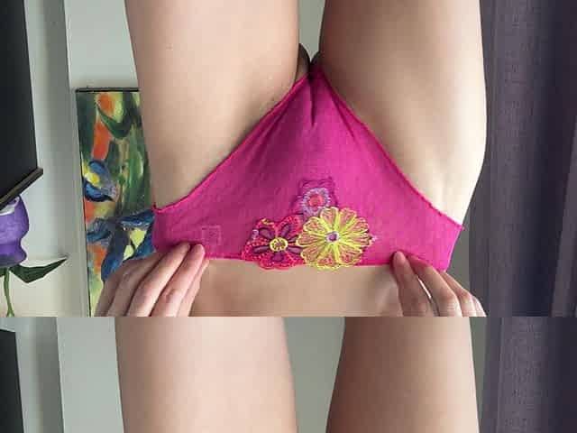 Pink Crepe Thong