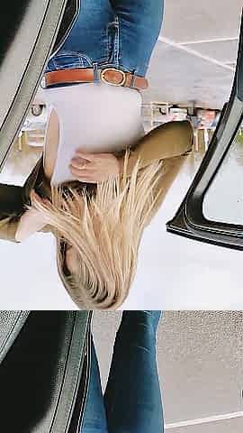 Nipslip dare in public at the drive thru - Nipp slide flashing