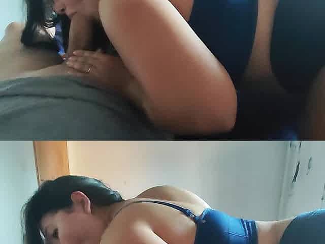 Unfaithfull girlfriend sucking neighbour dong
