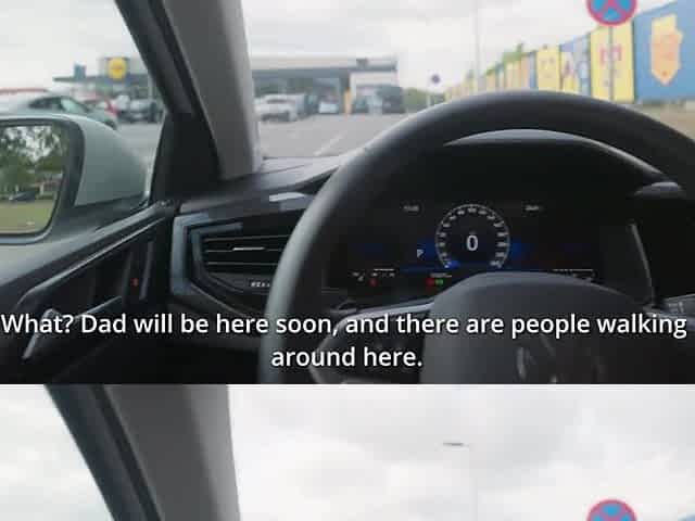 Freaky stepmom helps him empty his balls right in the car POV