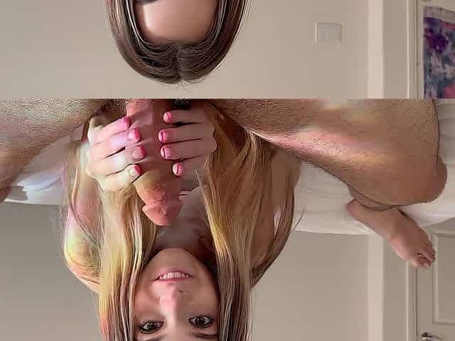 Molly Little uses her feet on a large rod