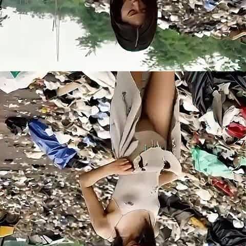 Chapter 1. The slender youthful Oriental beauty from the rubbish dump, bangs for a bit of rice. AI-generated