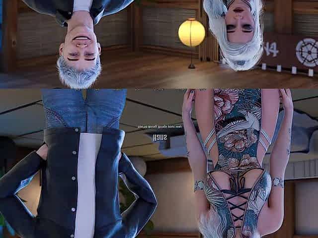 White Hair Gal Crave Relax Her Hawt Body