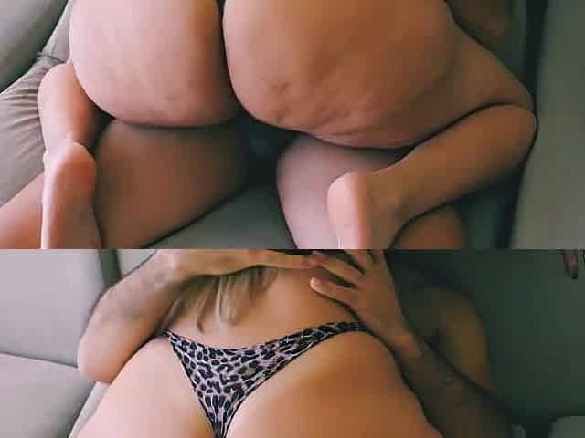 A hot wife with a large butt rides my ramrod.