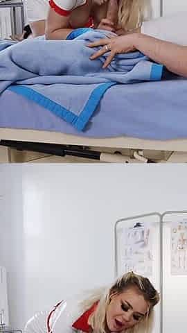 Hardcore Fetish British Blonde Nurse Treats Her Patient's Huge Boner Problem