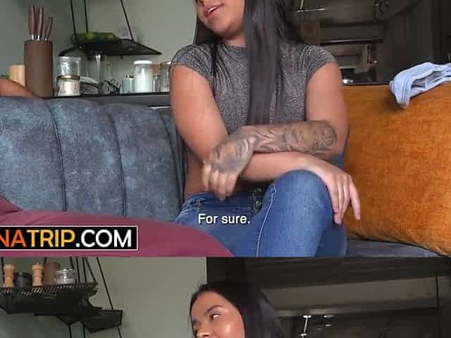 Sexy large booty Latina drank large dong and enjoyed coarse twat screwing