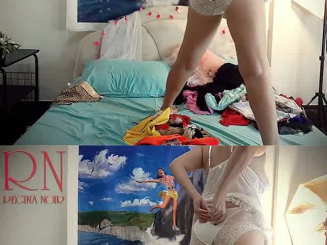 Floozy shows touches her vagina and masturbates Lady craves a large dong in her vagina two