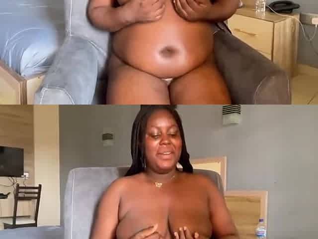 Pregnant Ebony Lesbian Solo Masturbation With A Big Cucumber
