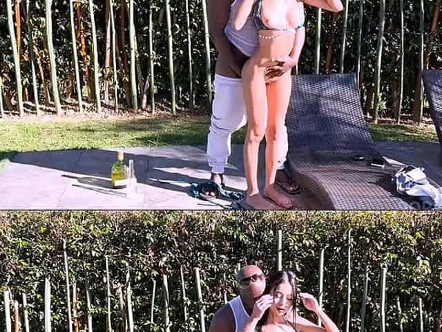 Brunette Bombshell Takes a Wild Outdoor Anal Pounding and