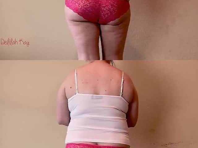 Overweight Mama Trying on Yoga Panties