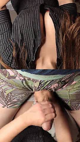 Glamorous hotty gives fantastic POV tugjob and finishes him with a massive spunk fountain.