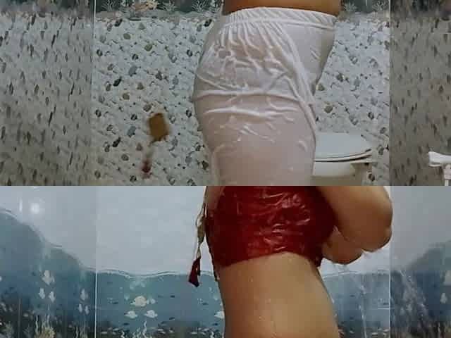 Indian Stepmom Bathing in Open White Legis Make Me Feel Better