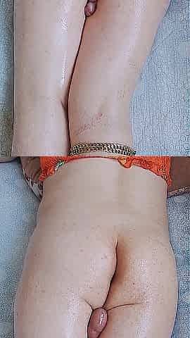 Oil Pre-Cumming Feminine Bubble Ass Golden-haired Hawt Lovely Haunches Masturbating