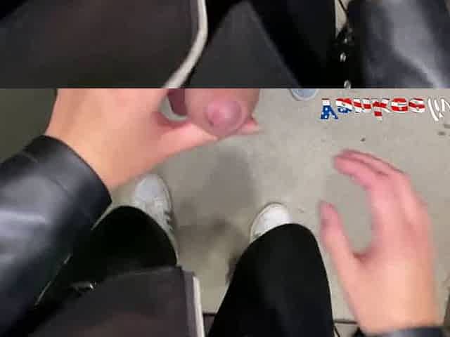 Stranger with a Huge Ass in Black Leggings Gets a Mouthful of Cum