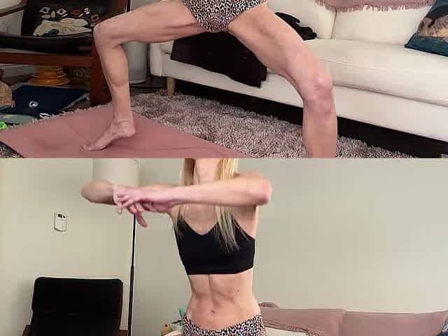 Slim blond leg and ass pilates