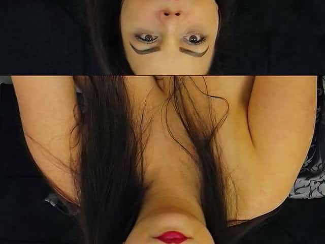 Busty Syrian vaping while topless on cam