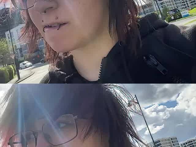 Goth Tboy Uses Remote Control Sex tool in Public