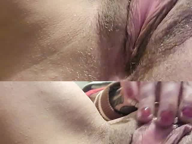 Playing with my vagina stretching up close