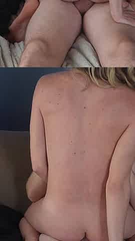 Petite Blonde Gets Huge Facial on the Couch