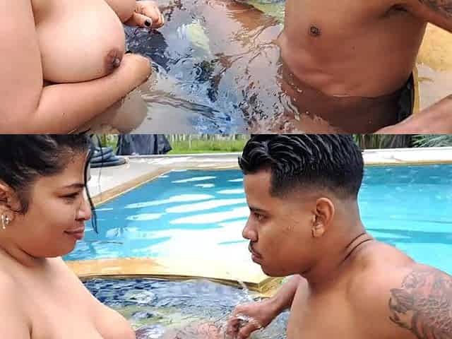 This rich mature sucks my dick while we are in the pool Part 2 moves that rich ass