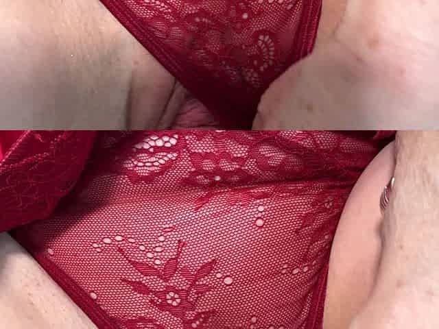 POV View of Masturbating My Prolapse Pussy in My New Hot Lingerie