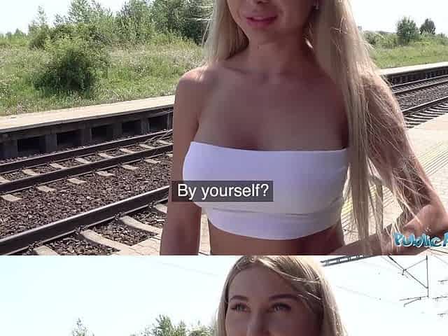 Public Agent Teach station public sex with beautyful woman