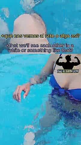 Cheating wife has sex in the pool with a stranger.