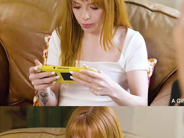 Madi Collins in lesbian threesome sex story