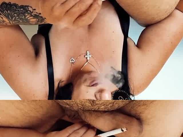 Fetish Smoking .Penis getting more littered with ash. version 2