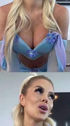 Beautiful blonde nanny and big boobed blonde MILF get pumped
