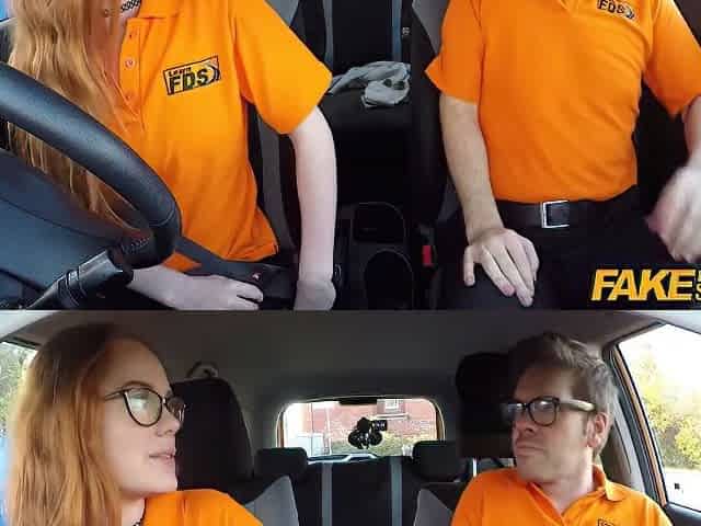 Fake Driving Instructor Fucks His Cute Ginger Teen 18+ Student 18+ In The Car And Gives Her A Creampie