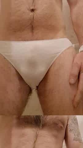 Pissing pants, feet and socks in the shower