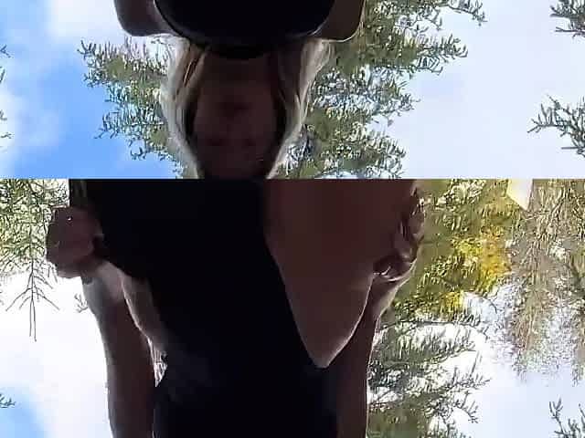 Sloppy deepthroat from small blond in tree house - cum