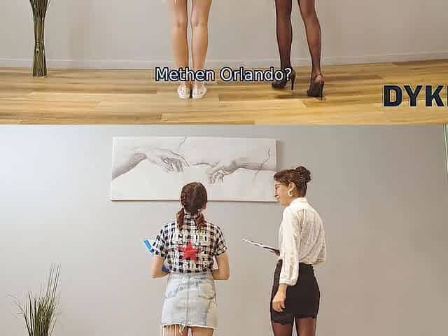 DYKE4K. Gorgeous office workers use vibrator and cunt licking for a lunch break