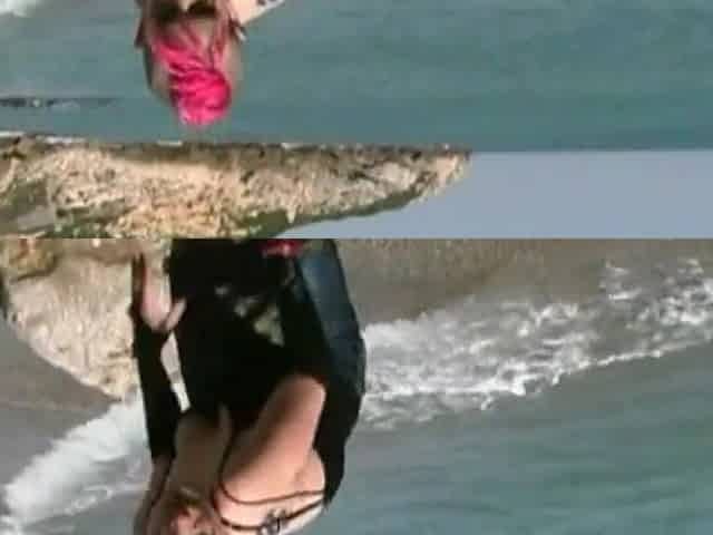Karen: Lovely Karen Stripping on the Beach