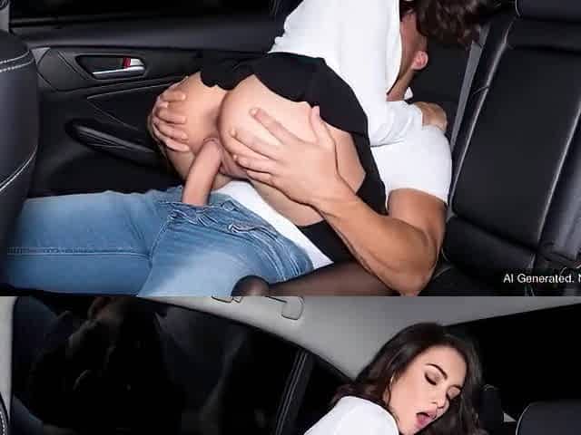 AI Gen Nasty Woman in Mini Petticoat and Nylons Bangs in Car Cowgirl Position - car bang