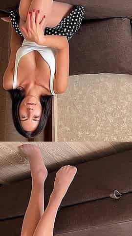 JOI in Russian, JOE, Teasing, Striptease in Nylon Pantyhose
