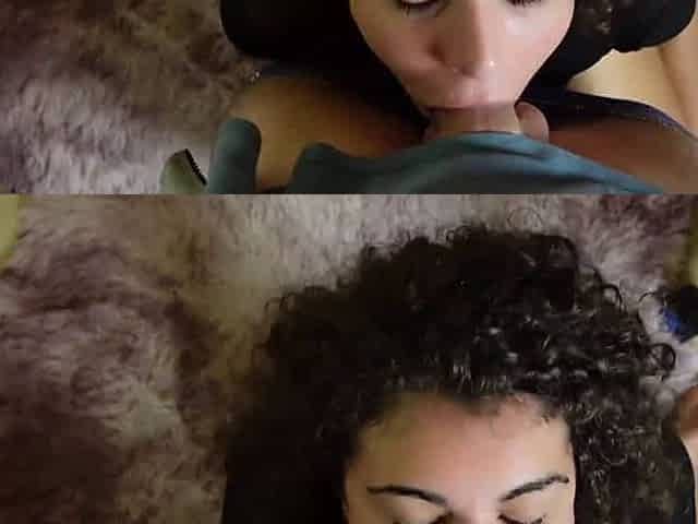 Dirty Italian super-bitch sploogs on her bf's cock, after Hardcore XXX!