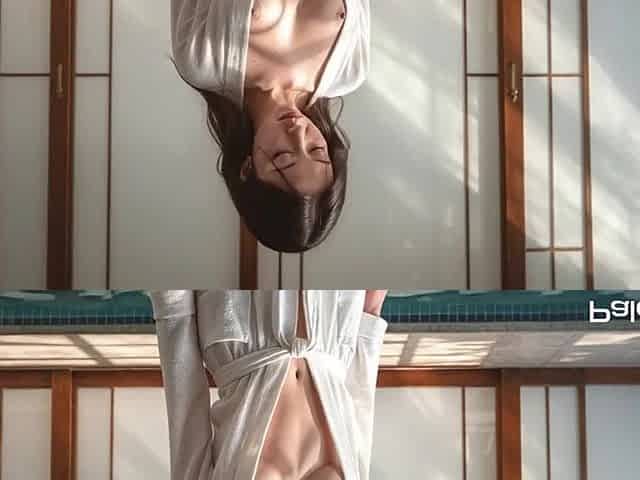 went to the pool with her classmate and gave him a fellatio in swap for a cocktail(Ai Generated)